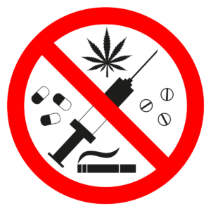 Affiche préventive à disposition des clubs pour sensibiliser les jeunes rugbymans aux dangers de la drogue.