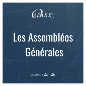 Les Assemblées Générales de l'APARE se tiendront le 15 novembre 2025 à Bordeaux.